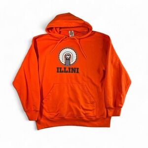 Orange Vintage University of Illinois hoodie Size L